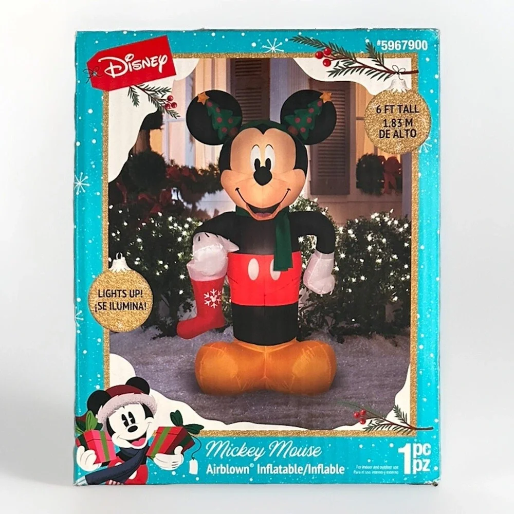 Gemmy Disney Mickey Mouse 6' Light Up Airblown Inflatable, NEW